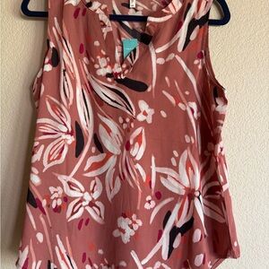 Maurices Pink Floral Sleeveless Blouse